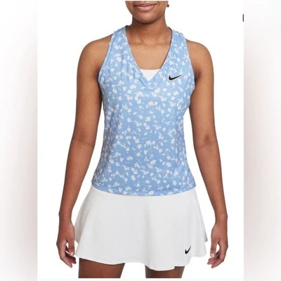 Camiseta sin mangas Nike para mujer grande Dri-Fit Victory estampada tenis atlética gimnasio floral Foto 1 de 4