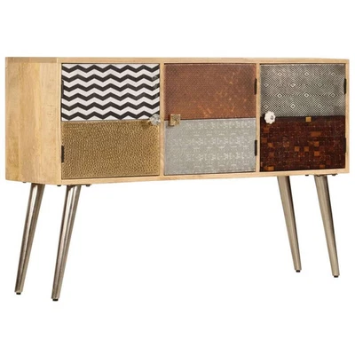 Sideboard Naturally stained wood with multicolored patterns - Image 1 of 4