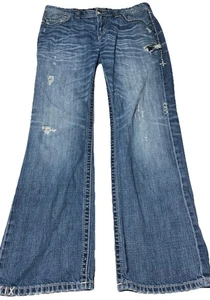 Affliction blaue Herrenjeans 34 x 32 Cooper Schnalle exklusiv Factory Distressed - Bild 1 von 16