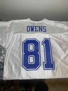 Large NFL Authentic Terrell Owens #81 Dallas Cowboys White Jersey Men’s L - Picture 1 of 8