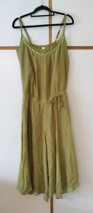 L11 Olive Green Silk Fit & Flare Dress Size 10 by Table Eight - Picture 1 of 8
