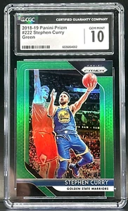 2018-19 Panini Prizm #222 Stephen Curry Prizms Green CGC 10 - Picture 1 of 2