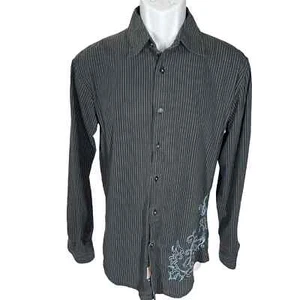 Camisa a rayas manga larga con botones Marciano & Guess Co para hombre talla pequeña - Imagen 1 de 6