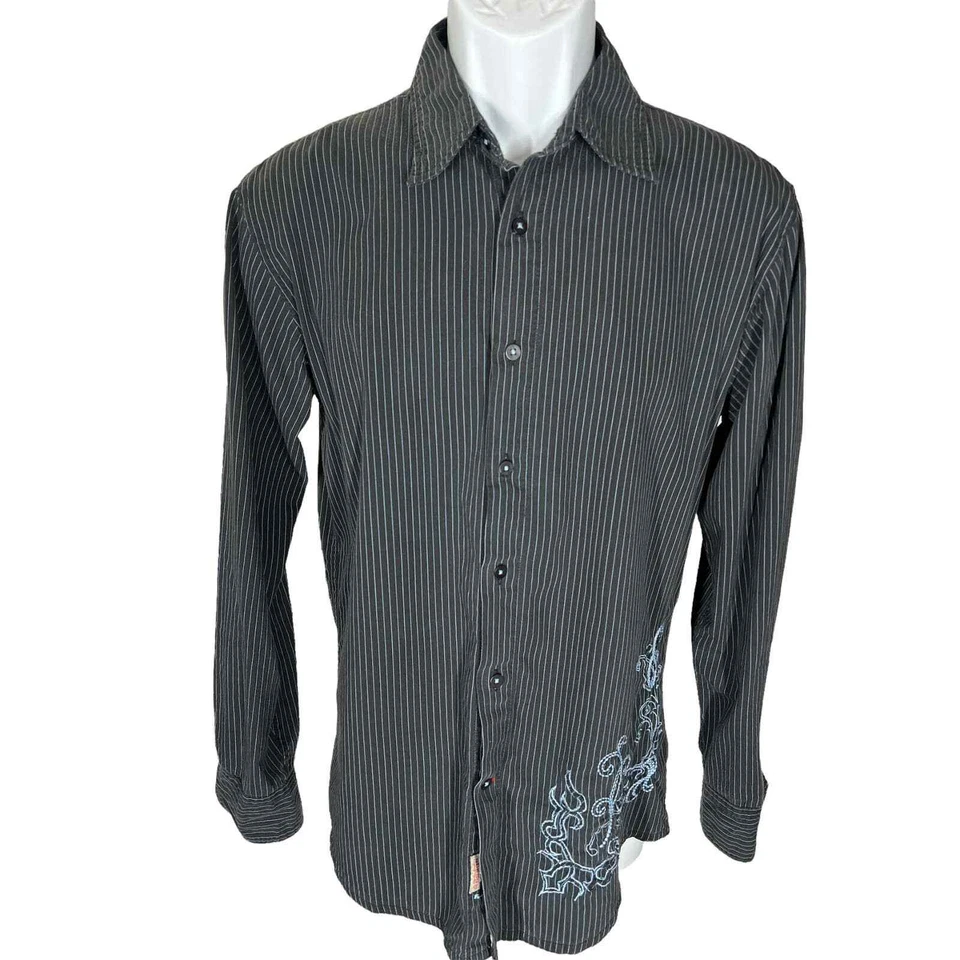 Marciano & Guess Co Striped Long Sleeve Button Down Shirt Men’s Size Small - Image 1 of 4