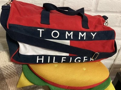 Bolso de Lona Vintage Años 90 Tommy Hilfiger Bandera Grande Foto 1 de 3
