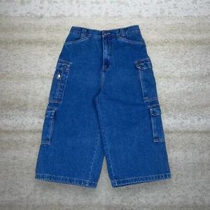 Vintage Skater Wide Leg Jean Shorts 26x18 URit Medium Wash Baggy Denim Style Y2K - Picture 1 of 4
