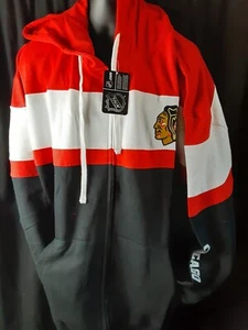 Chicago Blackhawks Men's Front Zip Hood Sweatshirt XLT,2XLT,3XLT or 6X - Picture 1 of 4