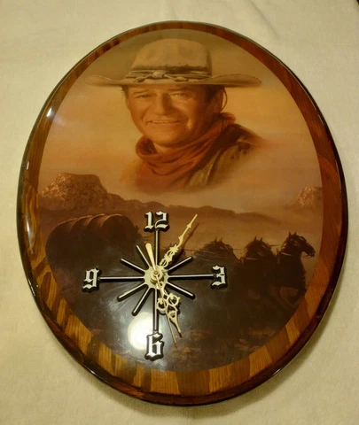 Vintage John Wayne Wooden Clock- Tested works Cover