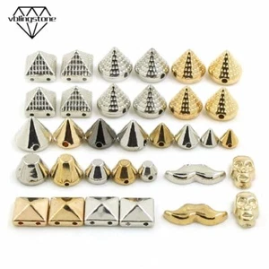 100pcs CCB Pyramid Cone Rivets Plastic Rivet Studs Spikes Leather Crafts Supplie - Picture 1 of 36