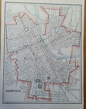 c1866 George Cram's Nashville (Original Antique Map, printed color)