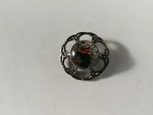 Vintage Sterlingsilber John Hart schottische Iona Moosachat keltische Brosche - Bild 1 von 11