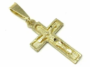 10k Yellow Gold Crucifix Cross Jesus Christ Religious Charm Pendant 1.2 grams - Picture 1 of 7