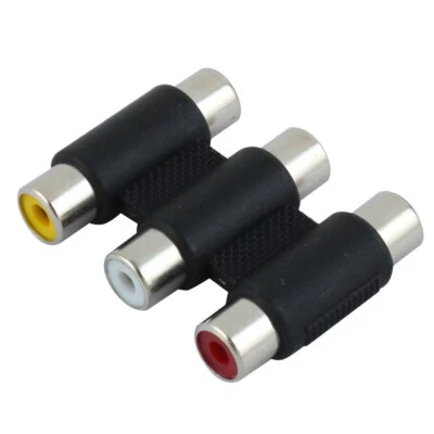 3 RCA f zu f Kupplungskabel Schreiner Port Sockel Verlängerung Audio Adapter - Bild 1 von 3