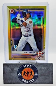 2021 Bowman Draft 1st Edition BD29 JC Correa Astros Yellow Foil 9/75 Astros - Picture 1 of 3