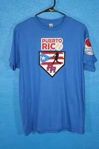 PUERTO RICO baseball inspired t-shirt. unisex size M glow-in-the-dark #1 - Picture 1 of 7