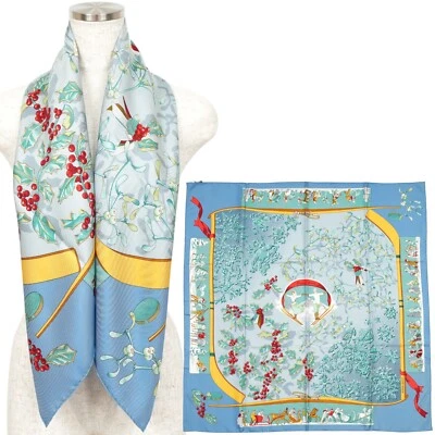 Hermes "Neige d'Antan" Carre 90 Silk 100% Scarf Vintage Rare Cleaned - Image 1 of 4