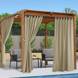 Patio Curtains Outdoor Waterproof 84 inch Long 2 Panels=110" Wide - Picture 1 of 7