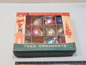 Ornamenti Vetro Albero di Natale Vintage Fantasia Qtà 12, Scatola Originale - Foto 1 di 4