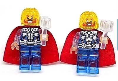 Gemelos transparentes LEGO® Marvel Thor hechos a mano, plateados, ¡con caja de regalo!  Foto 1 de 4