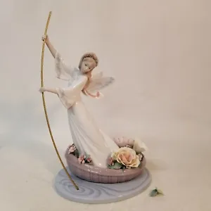 Lladro # 7679-Enchanted Lake Limited Edition Signed Fairy Angel Flowers Boat - Picture 1 of 12