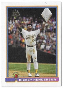 RICKEY HENDERSON 1991 Bowman Baseball SB Leader # 692 Oakland Athletics NM - MT