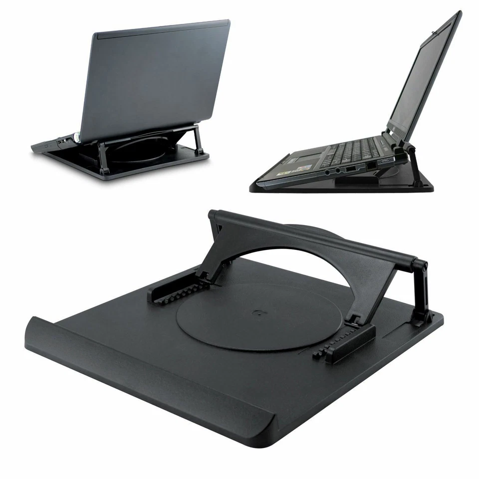 Laptop Table Stand Desk Tray Cooling Holder Adjustable 360° Rotation Swivel Base - Image 1 of 1