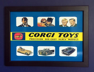 Corgi Spielzeug 261 267 497 Bond Batman Uncle 1966 A4 Größe Gerahmt Poster Shop - Bild 1 von 2