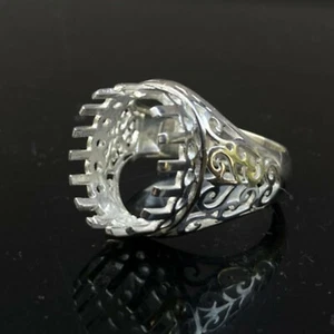 Pre-order 12x15  MM. Oval cabochon semi-mount ring silver 925# 557 - Picture 1 of 4