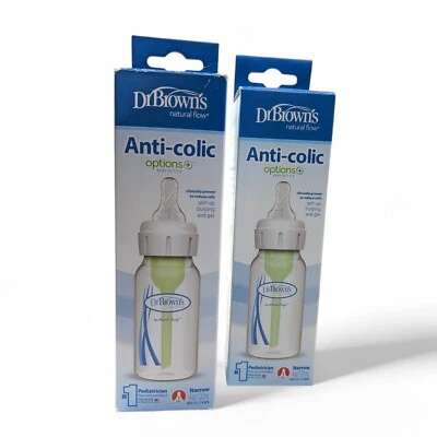 Dr. Brown's Options + Biberón estrecho anticólicos 4 oz - 120 ml Nuevo con etiquetas Foto 1 de 4