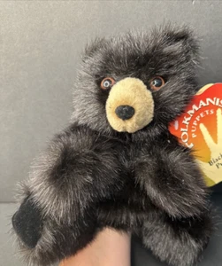 Folkmanis Hand Puppet Baby Black Bear Plush Full Body Cub New With Tags - Picture 1 of 16