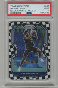 TREVON DIGGS RC 2020 PANINI PRIZM BLACK AND WHITE CHECKER PRIZM PSA 9 🔥🔥