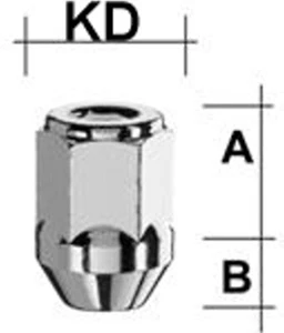 Radmutter M12 x 1,75 x 34mm Kegelbund 60° SW21 geschlossen - Picture 1 of 1