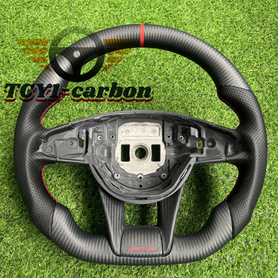 Volante de fibra de carbono mate para Mercedes-Benz AMG GT C43 C63 E63 S63 S65 Foto 1 de 4