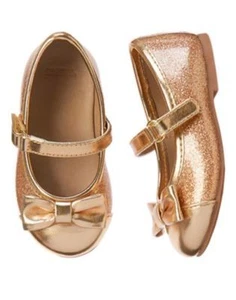 NWT GYMBOREE CITY KITTY Very Merry Gold Flats SHOES SIZES 7 8 9 10 - Picture 1 of 1