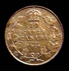 Canada 10 Cents 1910  King Edward VII - Picture 1 of 2