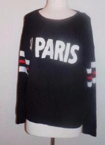 #PARIS Ultra Flirt MSRP $49 navy knit women's sweater Size XL Extra Large NWT - Picture 1 of 4