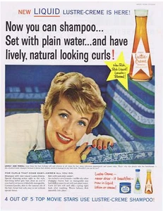 1960 Jane Powell Lustre Cream Shampoo Print Ad - Picture 1 of 1