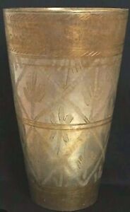 Messing Becher Alte Sammler Gold Silber Handarbeit Oriental Vase Old Brass Cup