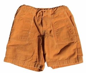 Hanna Andersson Boy Size 100cm/4 Orange Wide Wale Drawstring Corduroy Shorts EUC - Picture 1 of 7