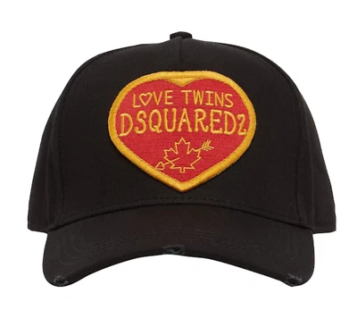 DSQUARED2 Icon Love Twins Heart Patch Gorra Gorra Gorra Gorra Gorra de béisbol Sombrero Cabaña Foto 1 de 4