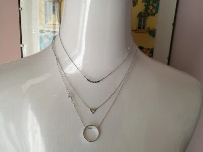 Collana donna  3 girocollo metallo charms - Immagine 1 di 4