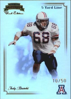 2008 Press Pass Legends Bowl Edition 5 Yard Line Gold #2 Tedy Bruschi /50 - Image 1 of 2