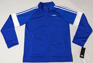 ADIDAS Boys XL (18/20) Dark Royal Blue Long Sleeve Zip Tricot Jacket NEW READ - Picture 1 of 23