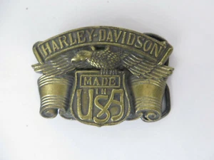 Vintage Harley Davidson Solid Brass Gürtelschnalle 80er - 90er Eagle USA - Bild 1 von 3