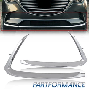 Bumper Trim Set Fit 2016-2022 Mazda CX-9 Front Driver and Passenger Side Chrome - Picture 1 of 12