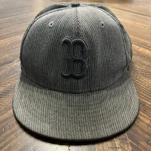 New Era Boston Red Sox MLB Grey Corduroy Fitted 7 1/4 Hat Microfiber/Viscose - Picture 1 of 12