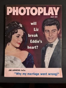 PHOTOPLAY Magazine JULY 1959 Liz Taylor and Eddie Fisher BRIGETTE BARDOT - Picture 1 of 4