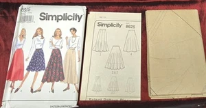 Falda vintage 1993 hasta la pantorrilla patrón de costura simplicity 12 14 16 sin cortar  - Imagen 1 de 2