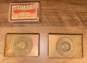 WWI-WW2 German Army GOTT MIT UNS Matchbox / Holder Trench Made Set of 2 RARE! - Picture 1 of 3