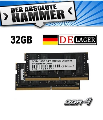 4XEM LAPTOP 32GB RAM Speicher - DDR4 2666 MHz | SO-DIMM | Arbeitsspeicher RAM NEU